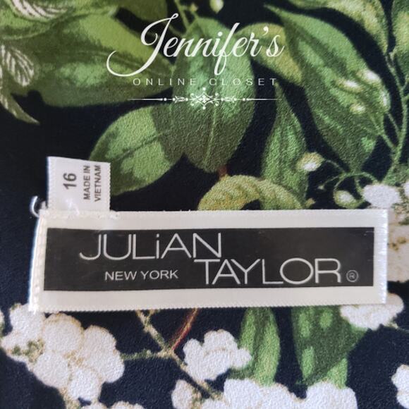 Julian Taylor Women's Black Floral Keyhole Fit & Flare Dress Size 16 - Picture 8 of 12